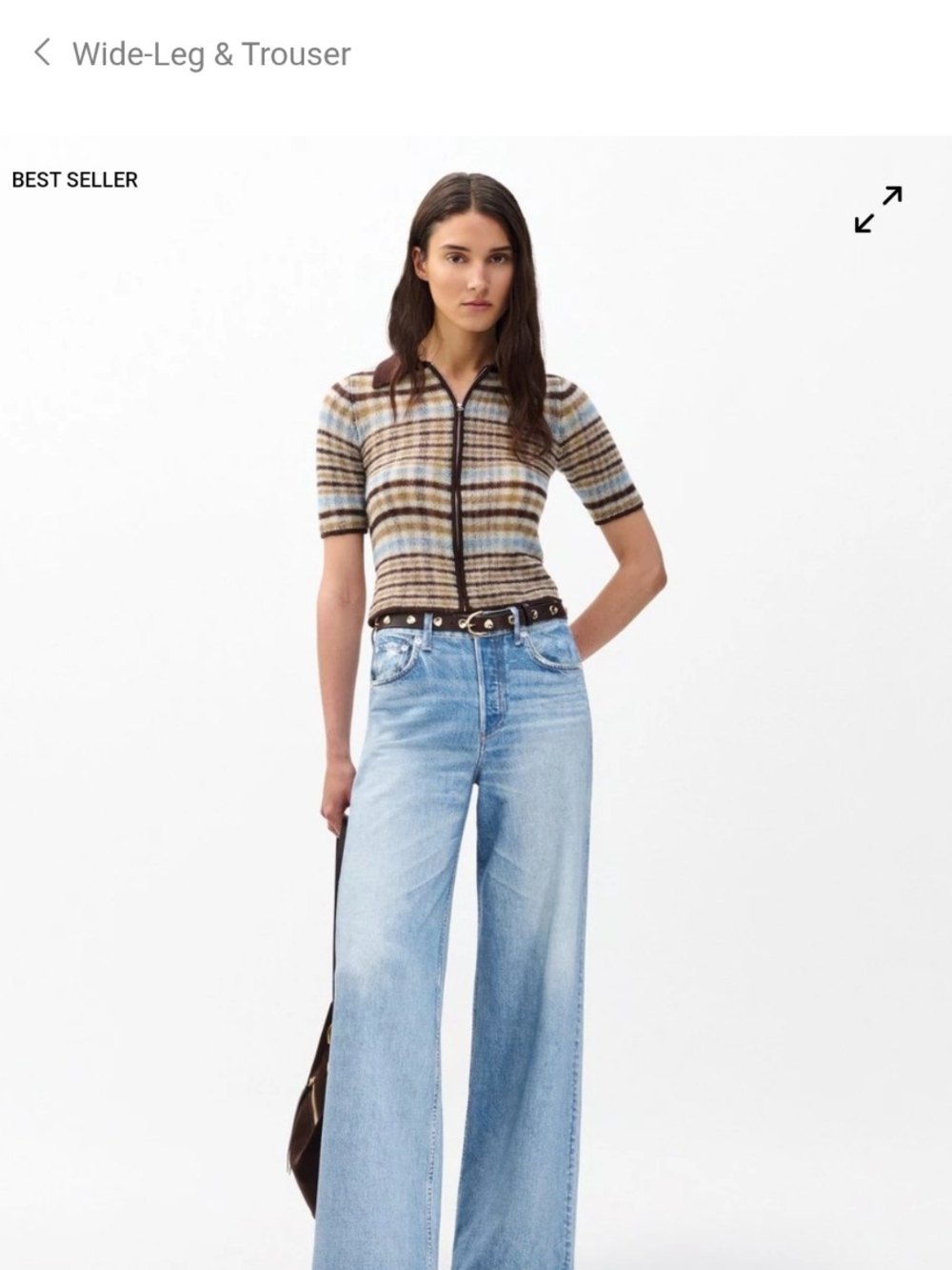 rag & bone Light Blue Wide Leg Miramar Jeans